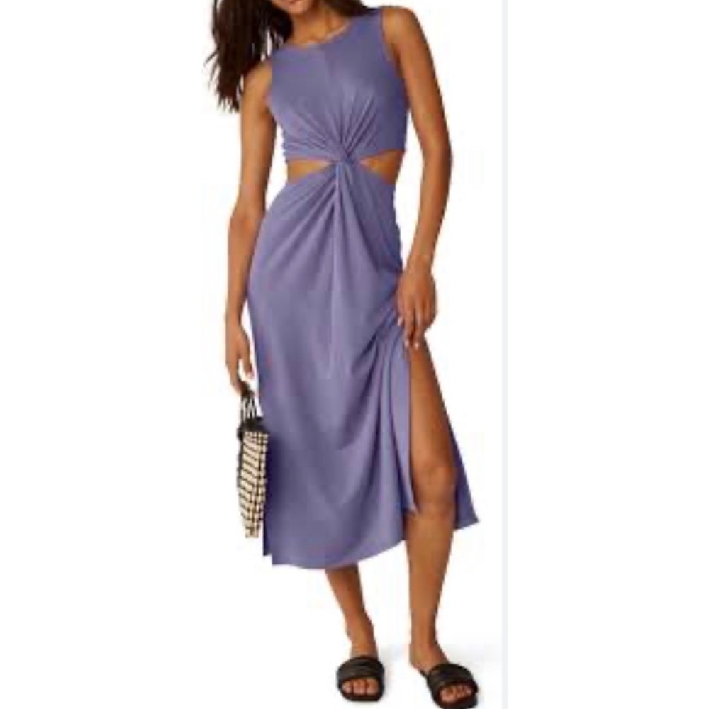 Beyond Yoga Maxi Around The World Front Twist Dress Periwinkle Purple Large
